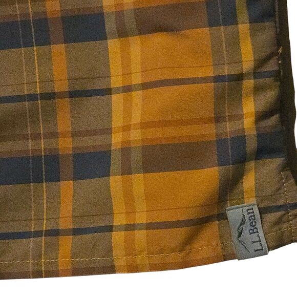 LL Bean Plaid Performance Men's L Reg Polyester/Nylon Hiking Outdoors - Picture 3 of 9